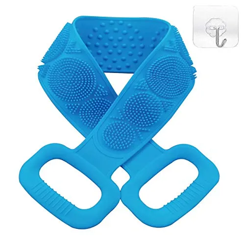 silicone-body-scrubbers-for-use-in-shower-27-5inch-exfoliating-back-body-scrubber-long-handle-for-men-and-women-durable-and-easy-to-clean-heathly-not-moldy-blue