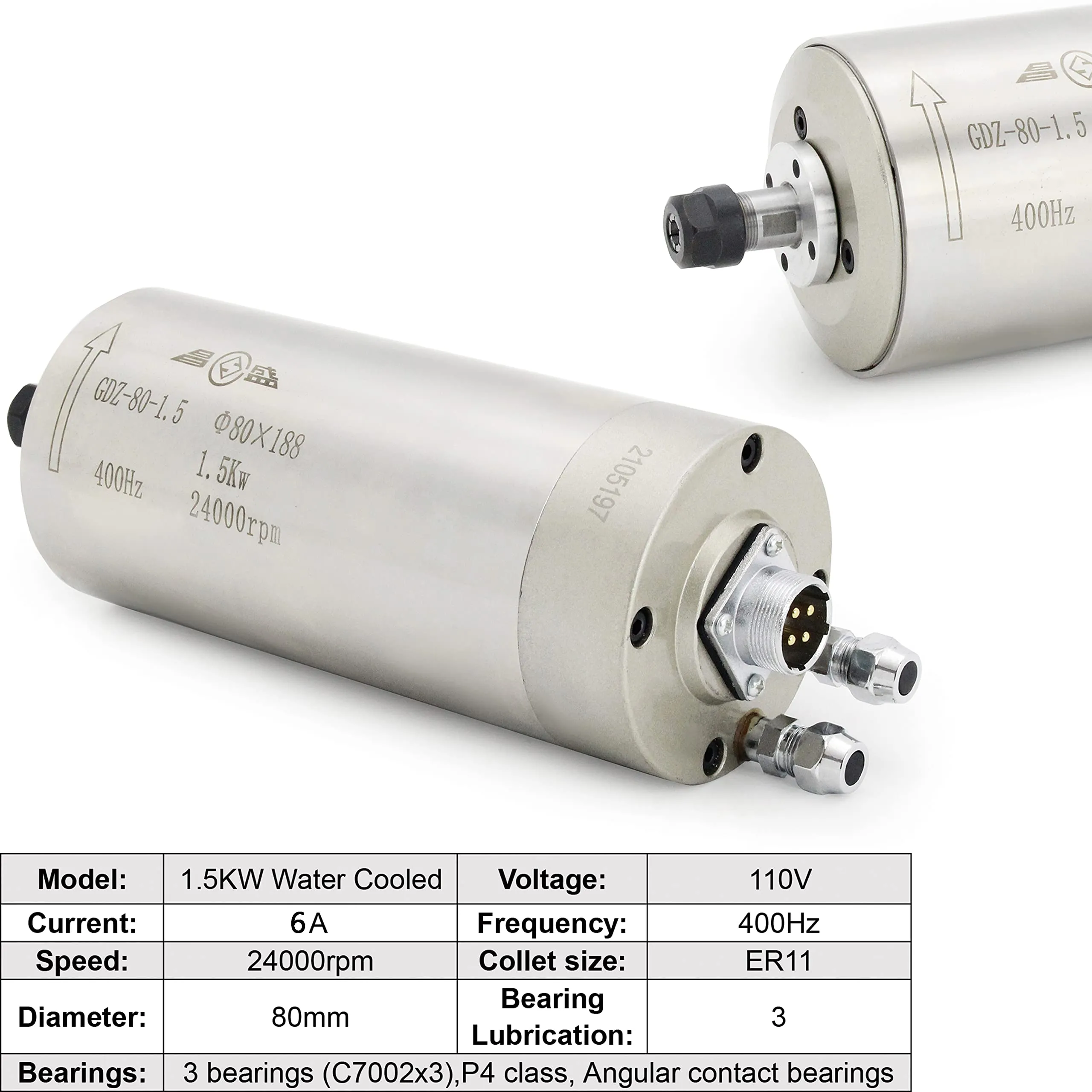 rattmmotor-1-5kw-water-cooled-spindle-motor-kit-110v-cnc-spindle-motor-80mm-vfd-drive-inverter-single-to-3-phase-80mm-spindle-mount-80w-water-pump-with-pipe-14pcs-er11-collet-for-c