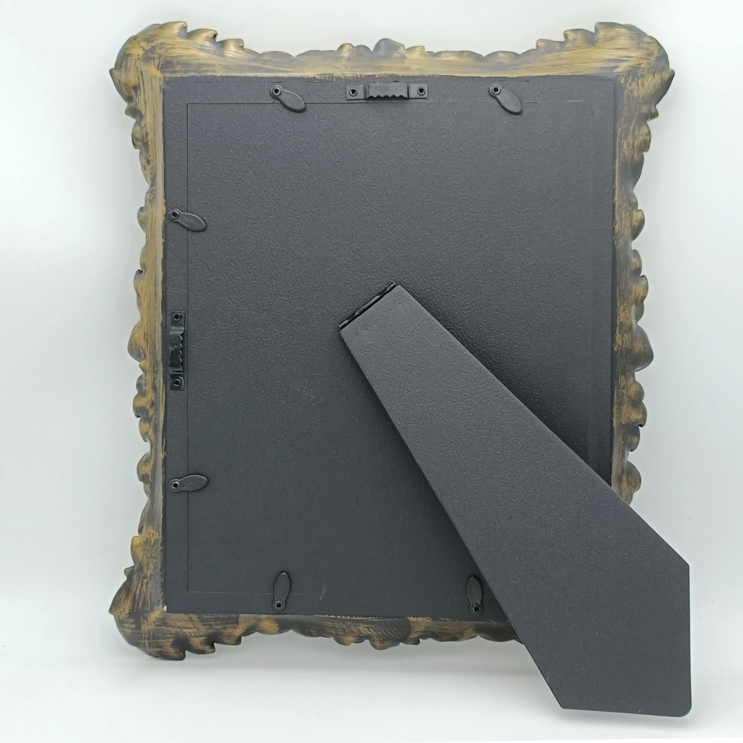 zxt-parts-8x10-picture-frame-golden-flower-black-edge-frame-resin-handmade-photo-frame-glass-panel-european-style-black-background-golden-flower