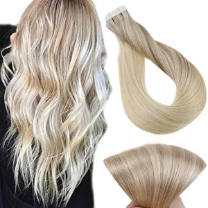 Full Shine Nordic Blonde Tape-In Hair Extensions 50g Remy Human Hair