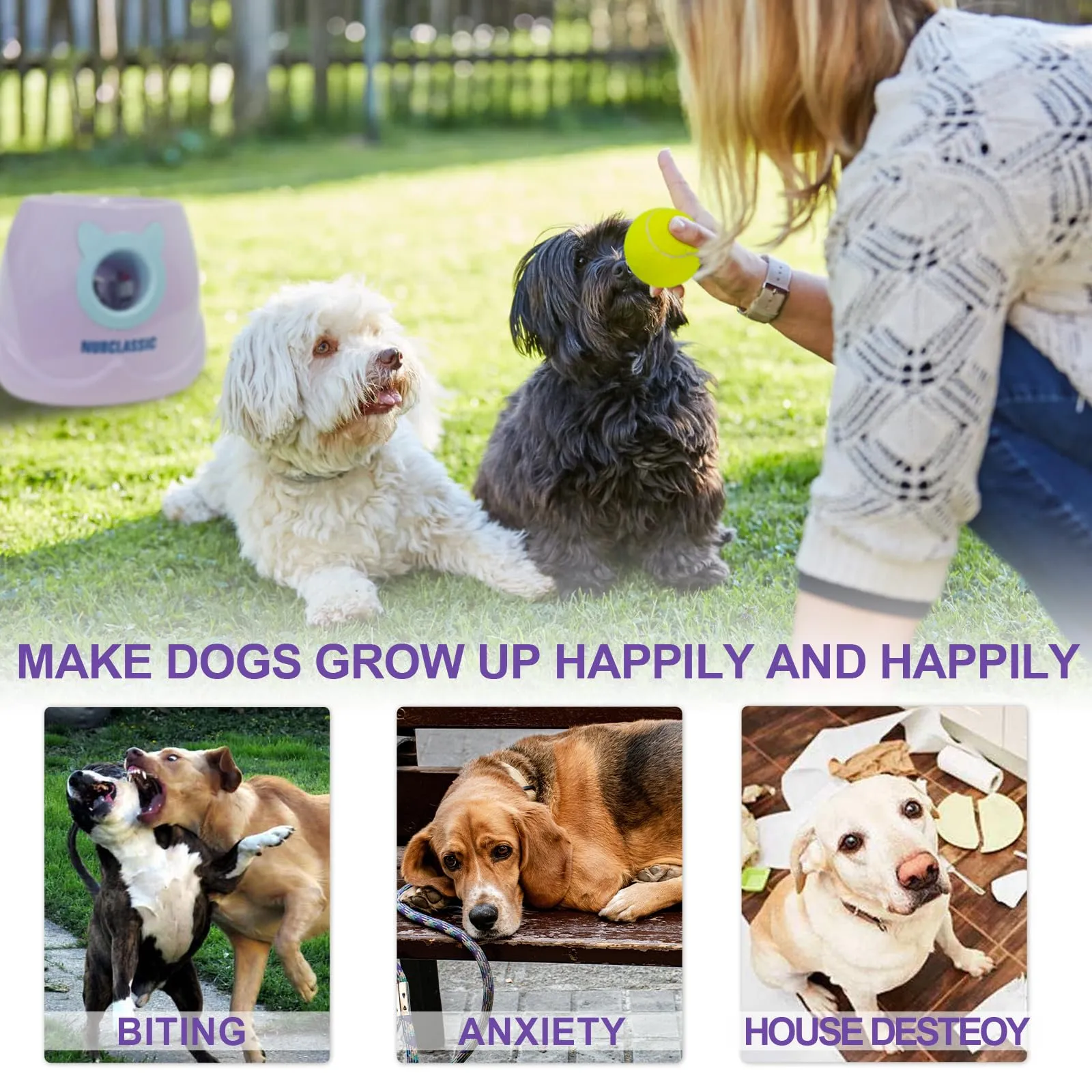 besthls-automatic-ball-launcher-for-dogs-interactive-tennis-ball-thrower-machine-for-small-medium-dogs-fetching-distance-10-30ft-6pc-balls-included-purple
