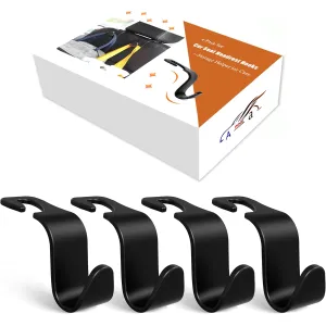 4-Pack Car Headrest Hooks