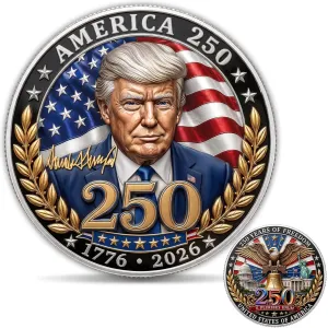 Trump America 250 Monetos Atskyrimo Ženklas