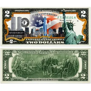 9/11 25-års jubileum $2-bill – Samlaråt