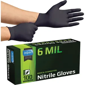 Inspire Black Nitrile Gloves