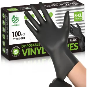 SwiftLITE Black Vinyl Gloves