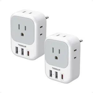 TESSAN European Travel Adapter