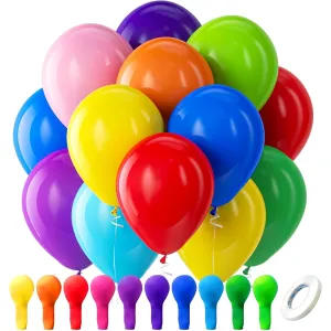 Rainbow Latex Balloons 100 Pack