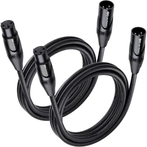 Cable Matters 2-Pack 프리미엄 XLR to XLR 케이블, 마이크 케이블, M-F, 6피트