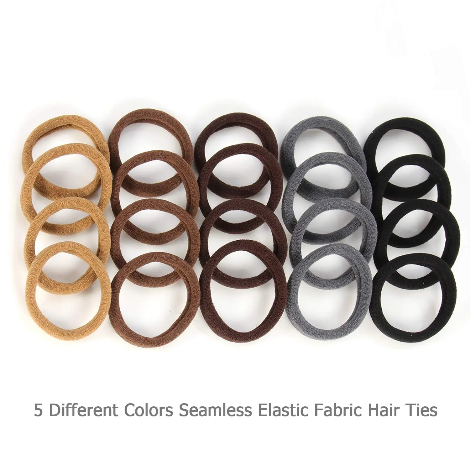 hoyols-soft-thick-seamless-cotton-hair-ties-ponytail-scrunchies-head-bands-no-damage-crease-for-women-girls-kids-ponytail-holder-100-pieces-brunette-brown-set