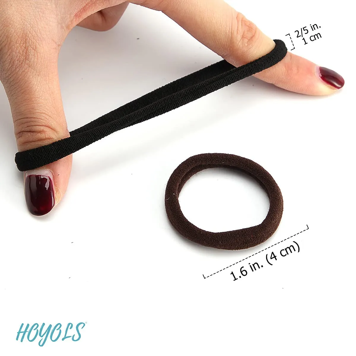 hoyols-soft-thick-seamless-cotton-hair-ties-ponytail-scrunchies-head-bands-no-damage-crease-for-women-girls-kids-ponytail-holder-100-pieces-brunette-brown-set