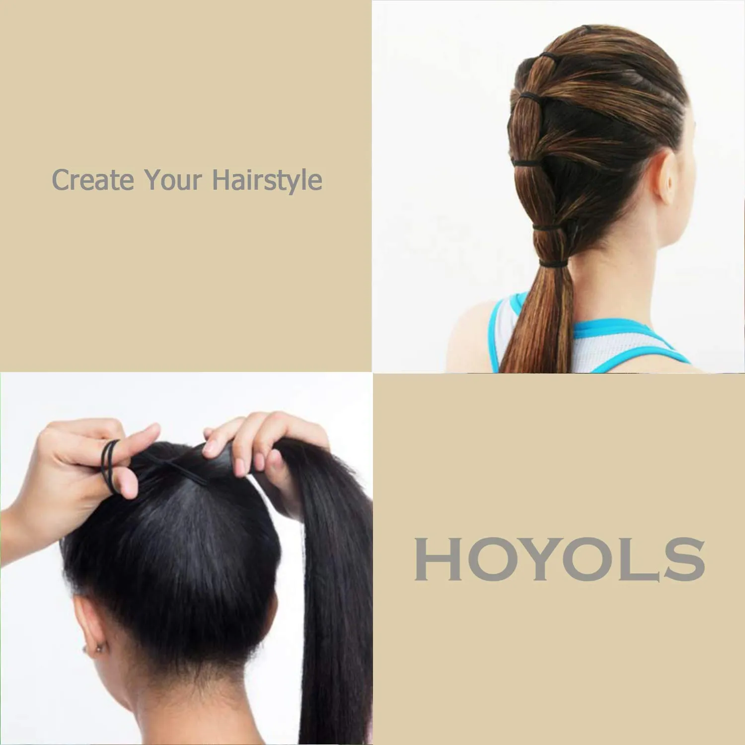 hoyols-soft-thick-seamless-cotton-hair-ties-ponytail-scrunchies-head-bands-no-damage-crease-for-women-girls-kids-ponytail-holder-100-pieces-brunette-brown-set