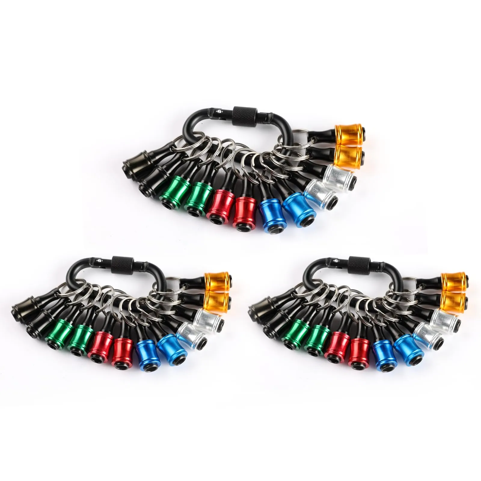 36pc-portable-bit-holder-keychain-1-4in-hex-shank-screwdriver-bit-clip-for-impact-driver-flexible-drill-bit-extension-nut-driver-w-black-carabiner-quick-release-lightweight-drill-s