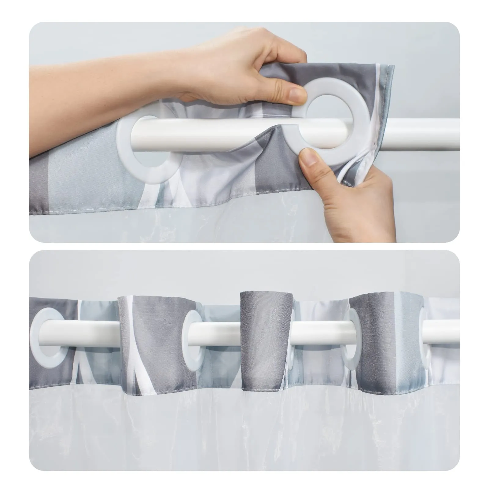 yiatn-no-hook-grey-shower-curtain-with-snap-in-fabric-liner-set-hotel-style-with-see-through-mesh-top-window-modern-geometric-waterdrop-design-water-repellent-washable-71x74-inch