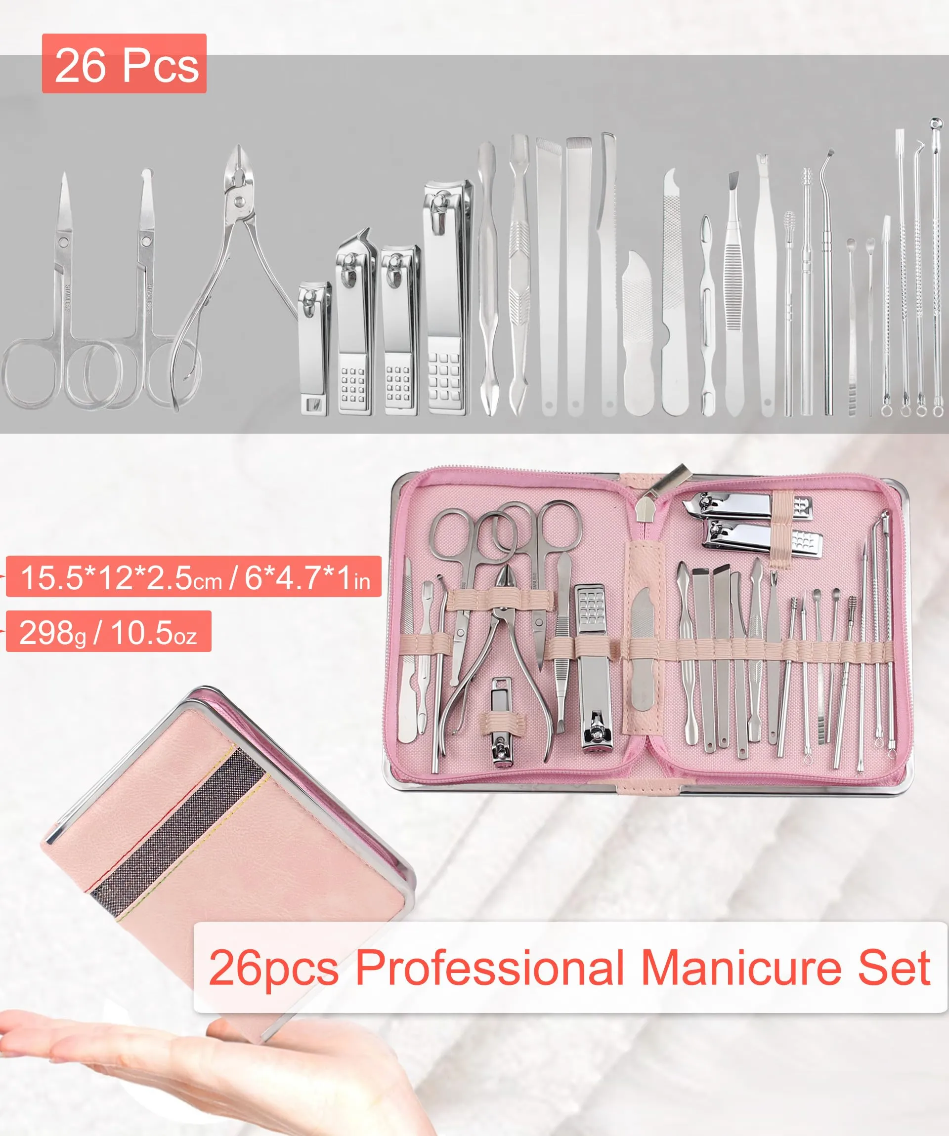 gzluzvy-manicure-set-manicure-kit-for-women-nail-clipper-set-nail-care-kits-26pcs-manicure-pedicure-kit-grooming-kit-for-men-travel-nail-kit-fingernail-cleaning-set-professional-na