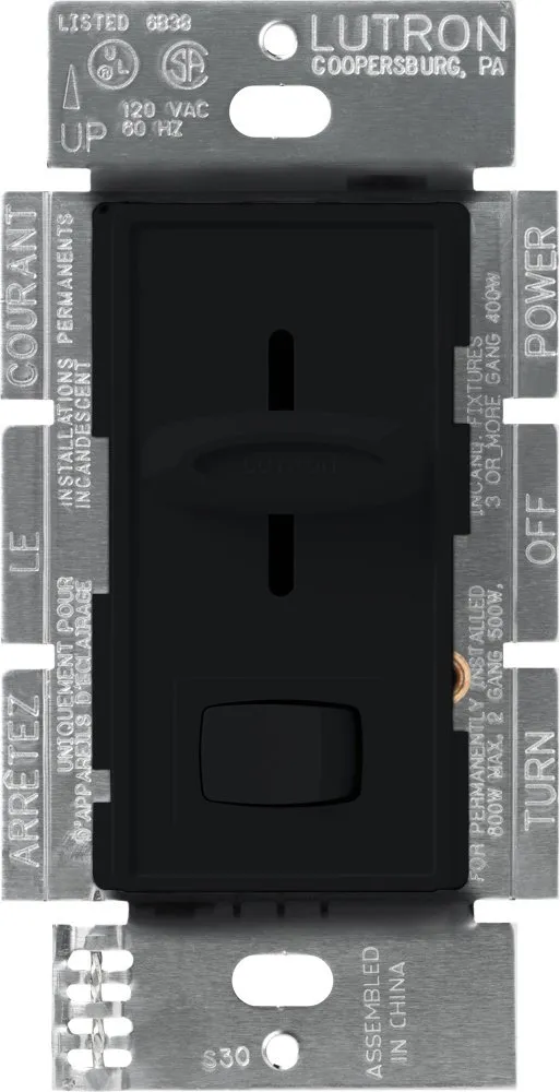 lutron-selv-300p-bl-skylark-300-watt-single-pole-electronic-low-voltage-dimmer-with-on-off-switch-black