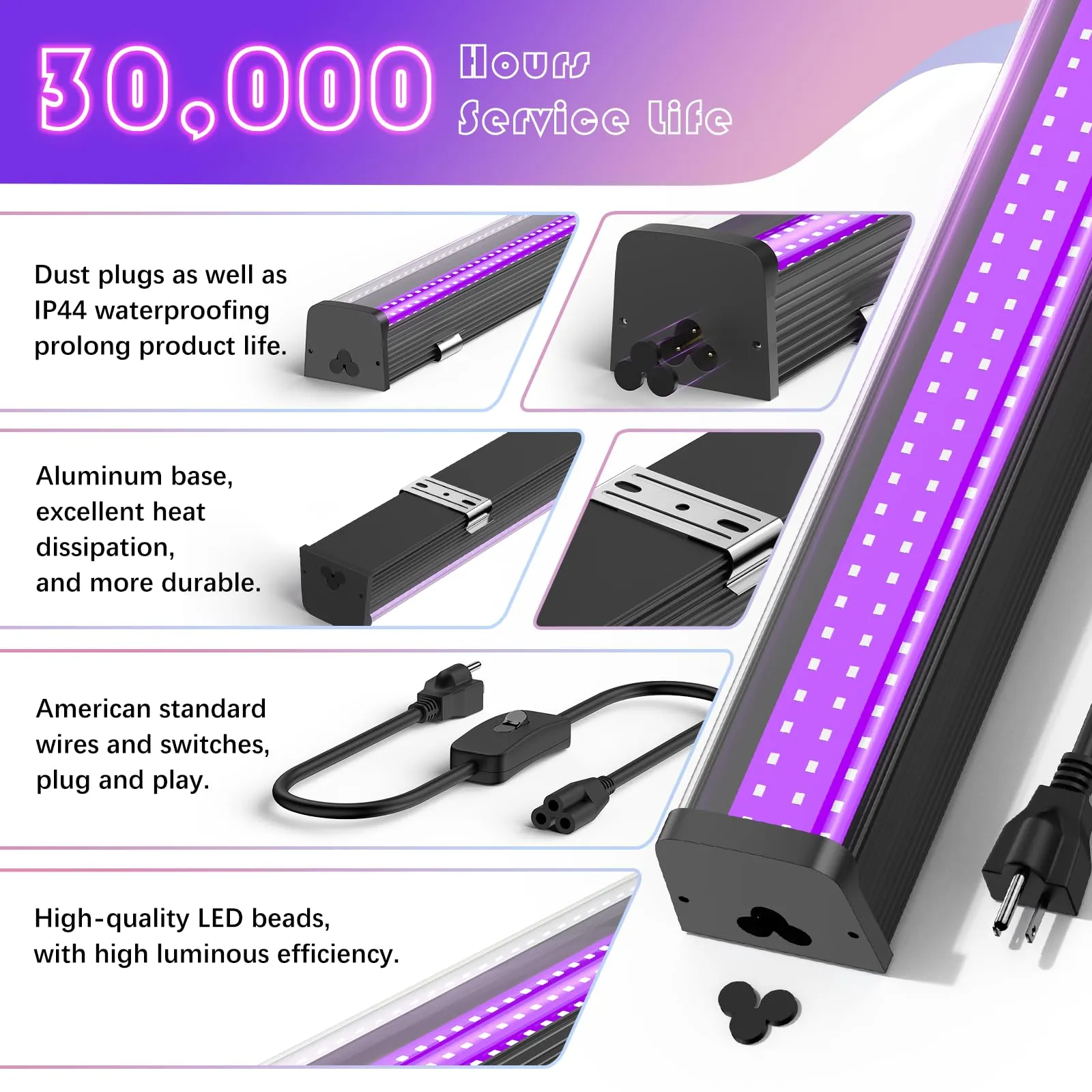 glostars-2-pack-26w-led-black-light-bar-black-lights-with-plug-switch-uv-strip-lights-for-glow-party-fluorescent-tapestry-poster-body-paint-and-cabinet-display