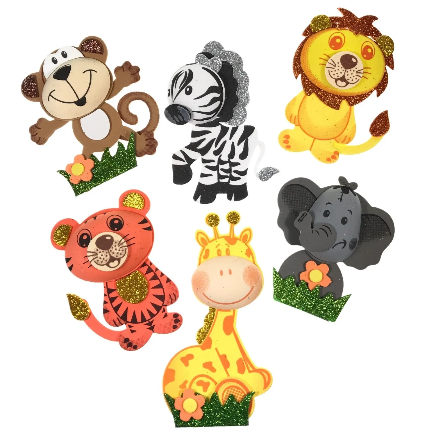 avellim-foam-safari-jungle-zoo-animals-foam-cutouts-for-baby-shower-theme-birthday-party-decoration-for-boys-and-girls-4-5-tall-set-of-18-wood-sticks-included