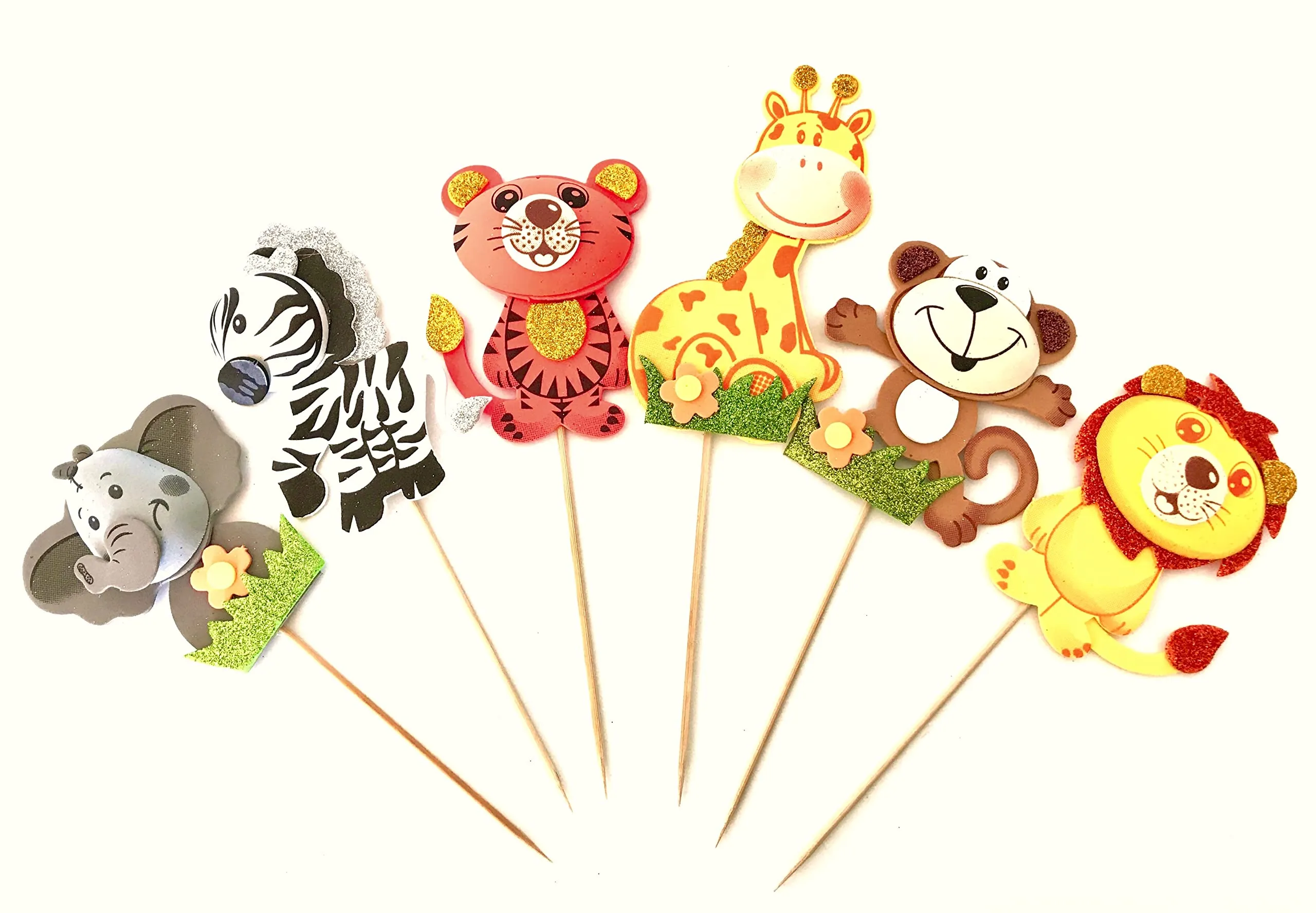 avellim-foam-safari-jungle-zoo-animals-foam-cutouts-for-baby-shower-theme-birthday-party-decoration-for-boys-and-girls-4-5-tall-set-of-18-wood-sticks-included