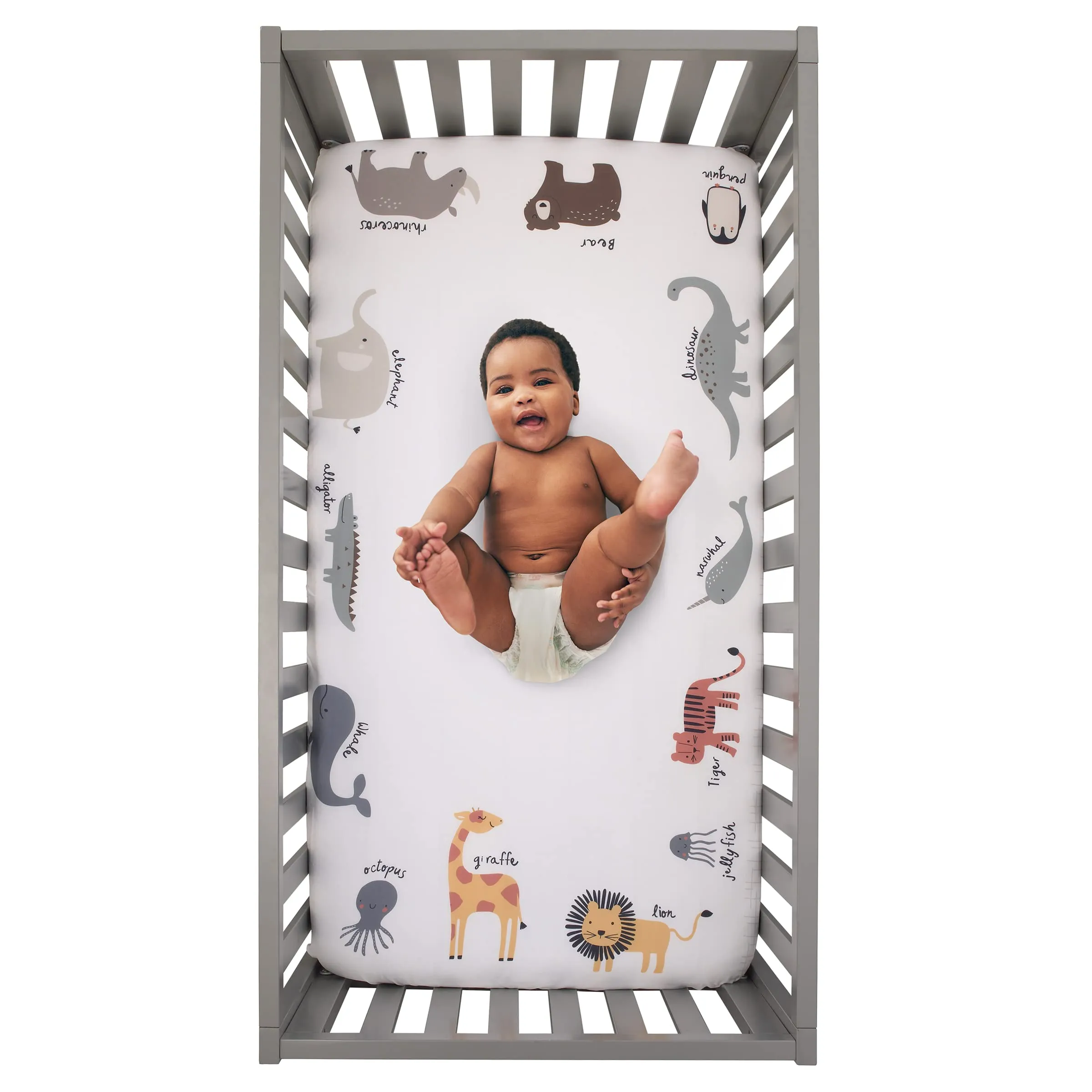 nojo-zoo-animals-multi-character-100-cotton-photo-op-fitted-crib-sheet