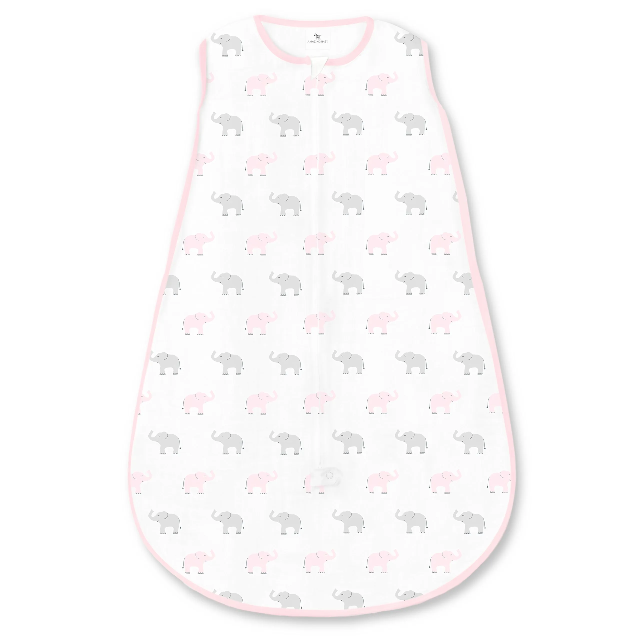 amazing-baby-cotton-sleeping-sack-wearable-blanket-with-2-way-zipper-pastel-pink-gray-tiny-elephants-large-12-18mo