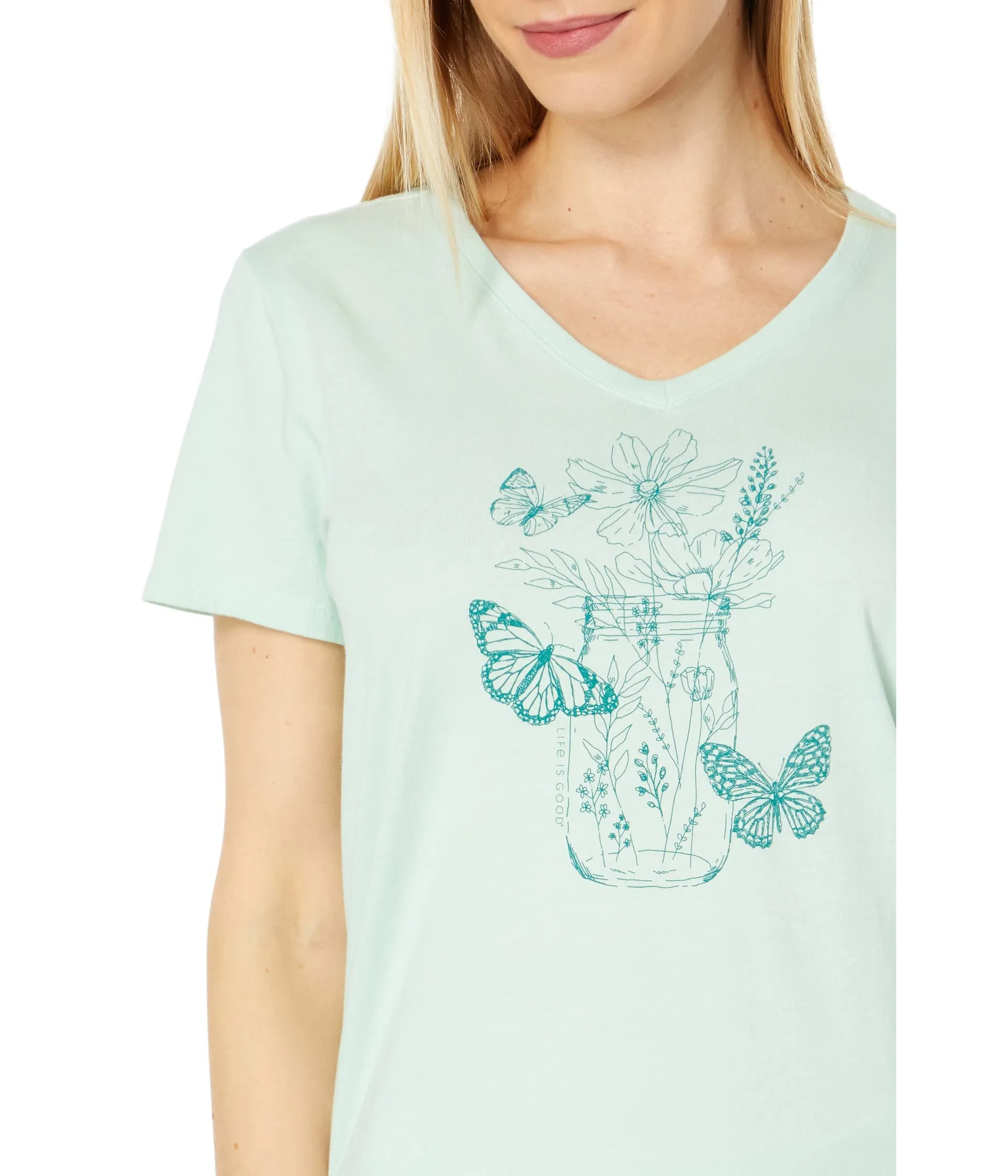 women-s-wildflower-and-butterflies-jar-short-sleeve-crusher-lite-vee