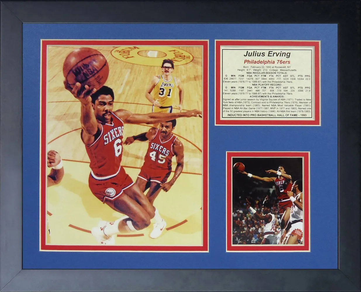 legends-never-die-julius-erving-76ers-framed-photo-collage-11-x-14-inch-12301u