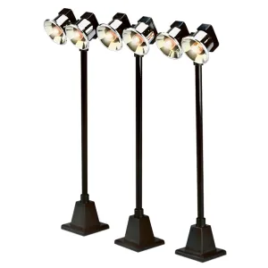 Lampadaires de Jardin Noirs Lionel 3-Pack