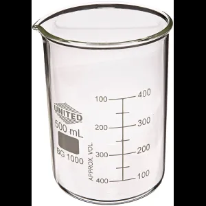 Bécher en Verre de 500mL Pack de 6