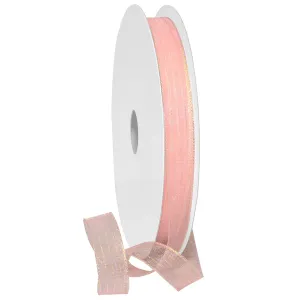 Coral Metallic Ribbon 5/8" 50yd