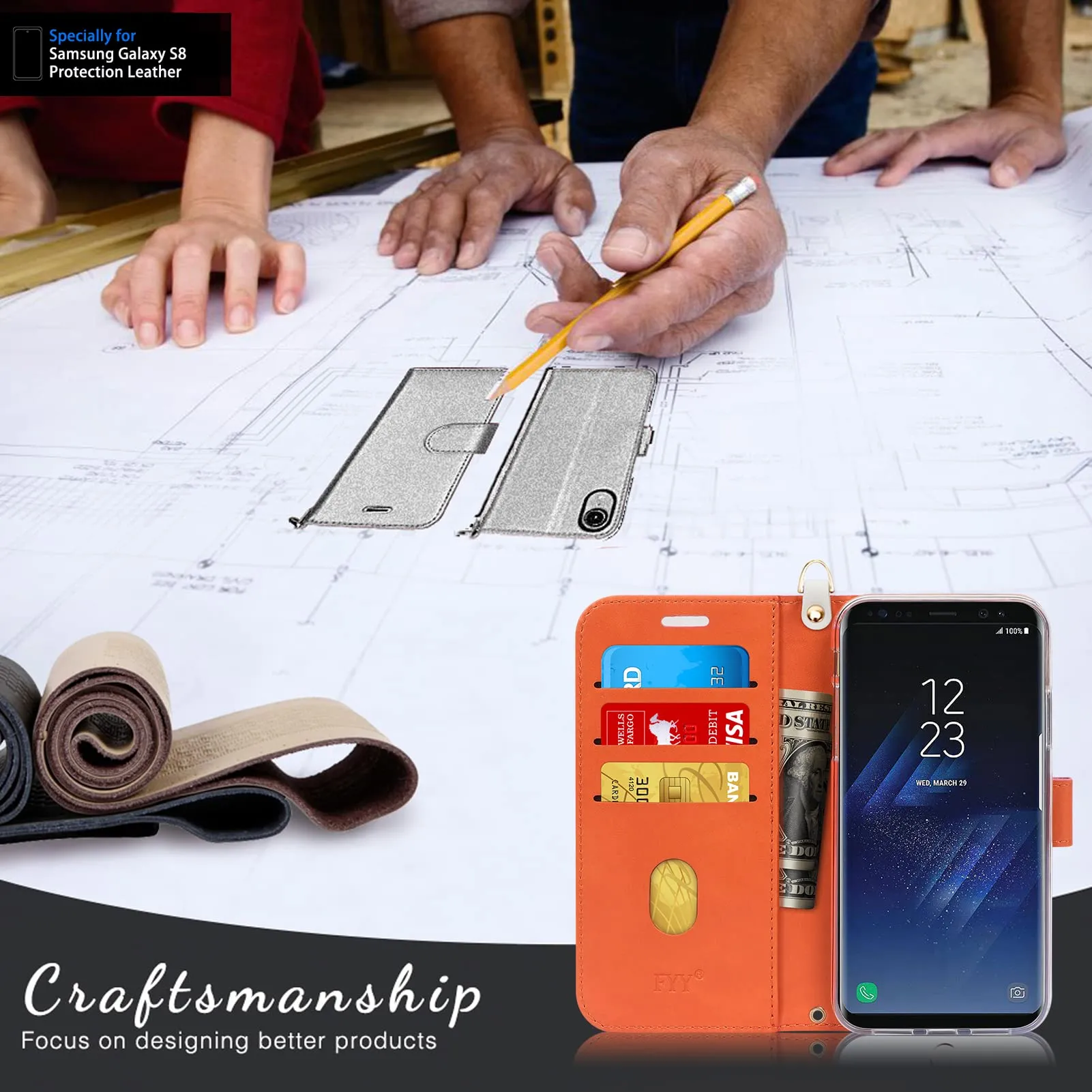 fyy-designed-for-samsung-galaxy-s8-case-pu-leather-wallet-phone-case-with-card-holder-flip-protective-case-cover-kickstand-feature-wrist-strap-for-samsung-galaxy-s8-spring