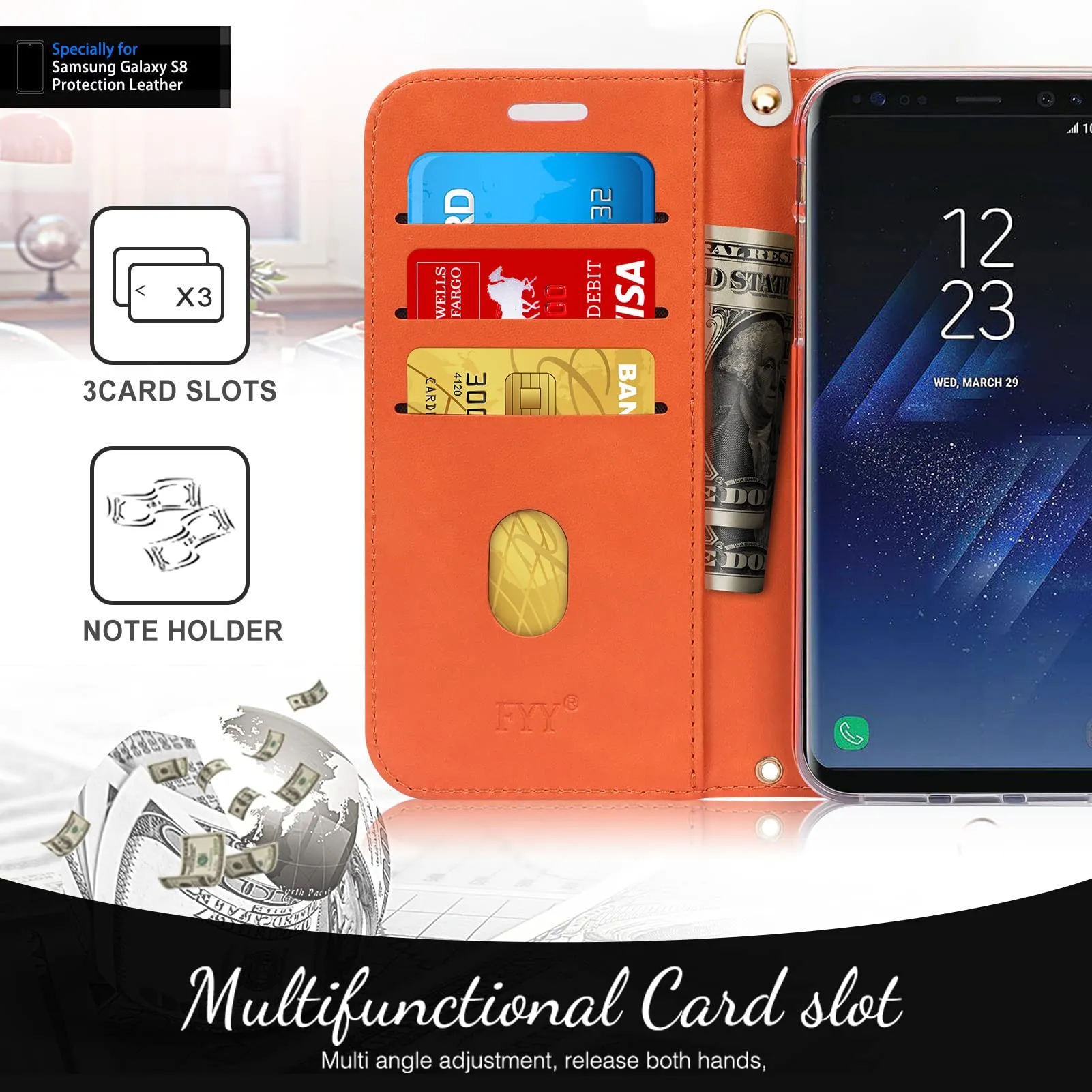 fyy-designed-for-samsung-galaxy-s8-case-pu-leather-wallet-phone-case-with-card-holder-flip-protective-case-cover-kickstand-feature-wrist-strap-for-samsung-galaxy-s8-spring