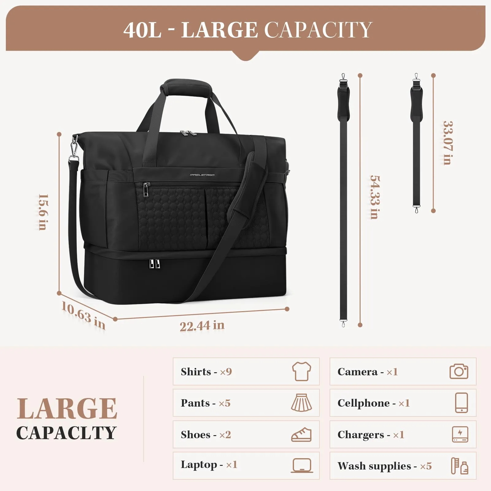 maelstrom-gym-bag-for-women-40l-travel-duffel-bag-with-shoes-compartment-waterproof-sport-gym-tote-bags-swimming-yoga