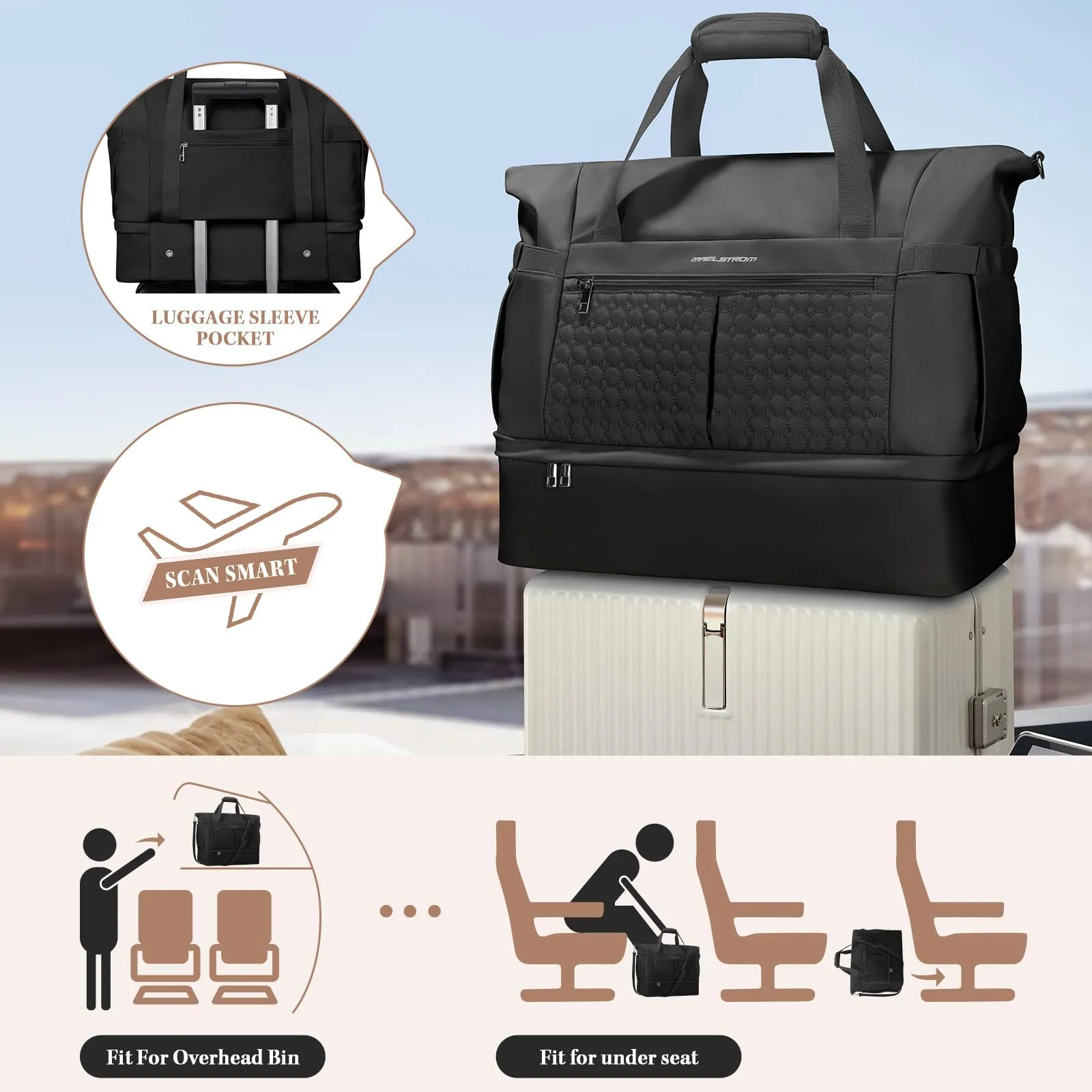 maelstrom-gym-bag-for-women-40l-travel-duffel-bag-with-shoes-compartment-waterproof-sport-gym-tote-bags-swimming-yoga