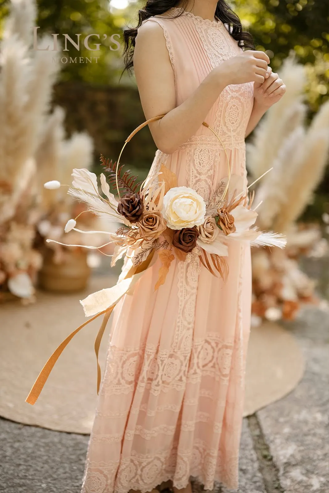 ling-s-moment-dried-terracotta-wedding-floral-hoop-wreath-for-bridesmaids-set-of-6-for-bridal-shower-ceremony-anniversary