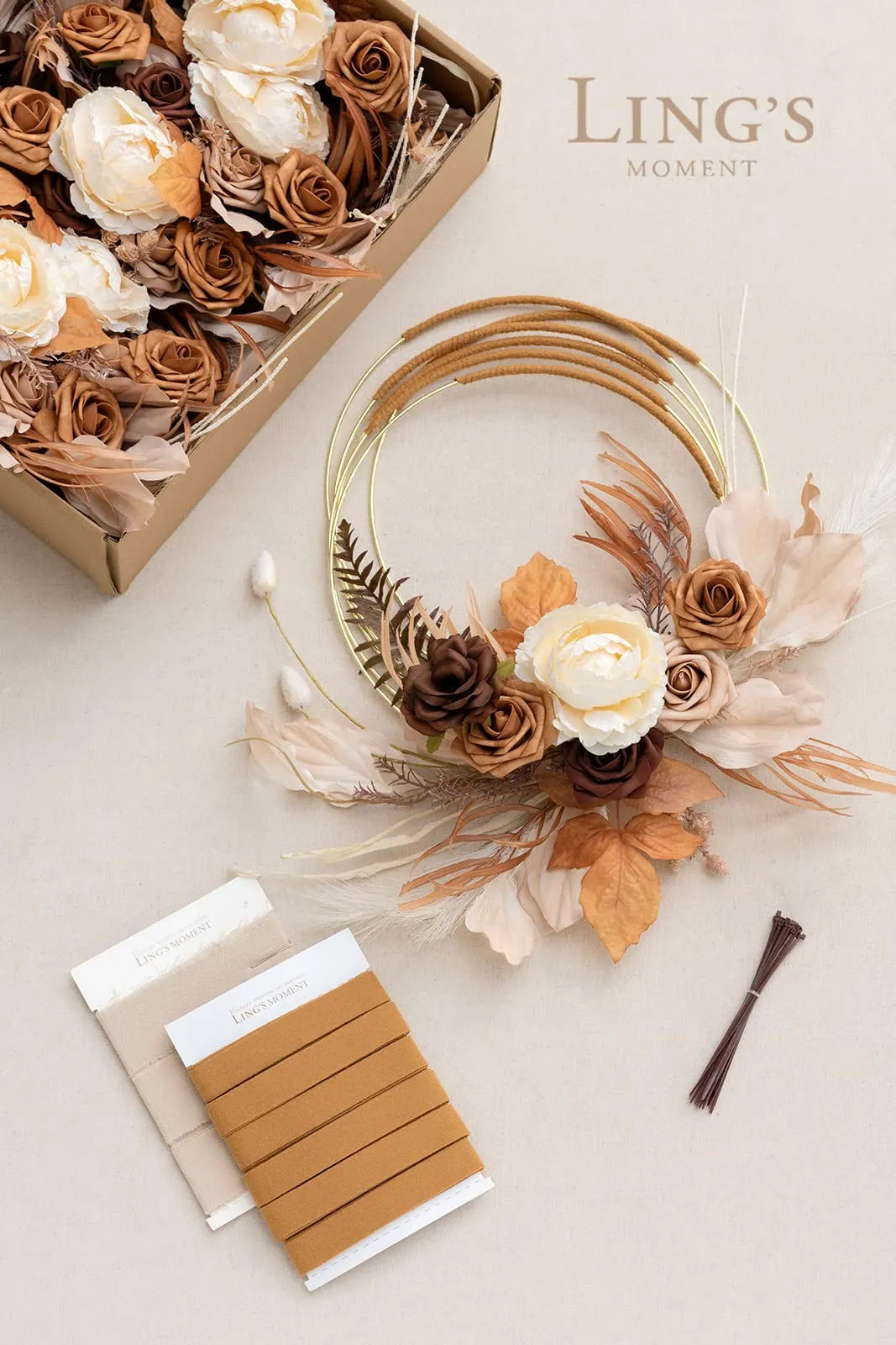 ling-s-moment-dried-terracotta-wedding-floral-hoop-wreath-for-bridesmaids-set-of-6-for-bridal-shower-ceremony-anniversary