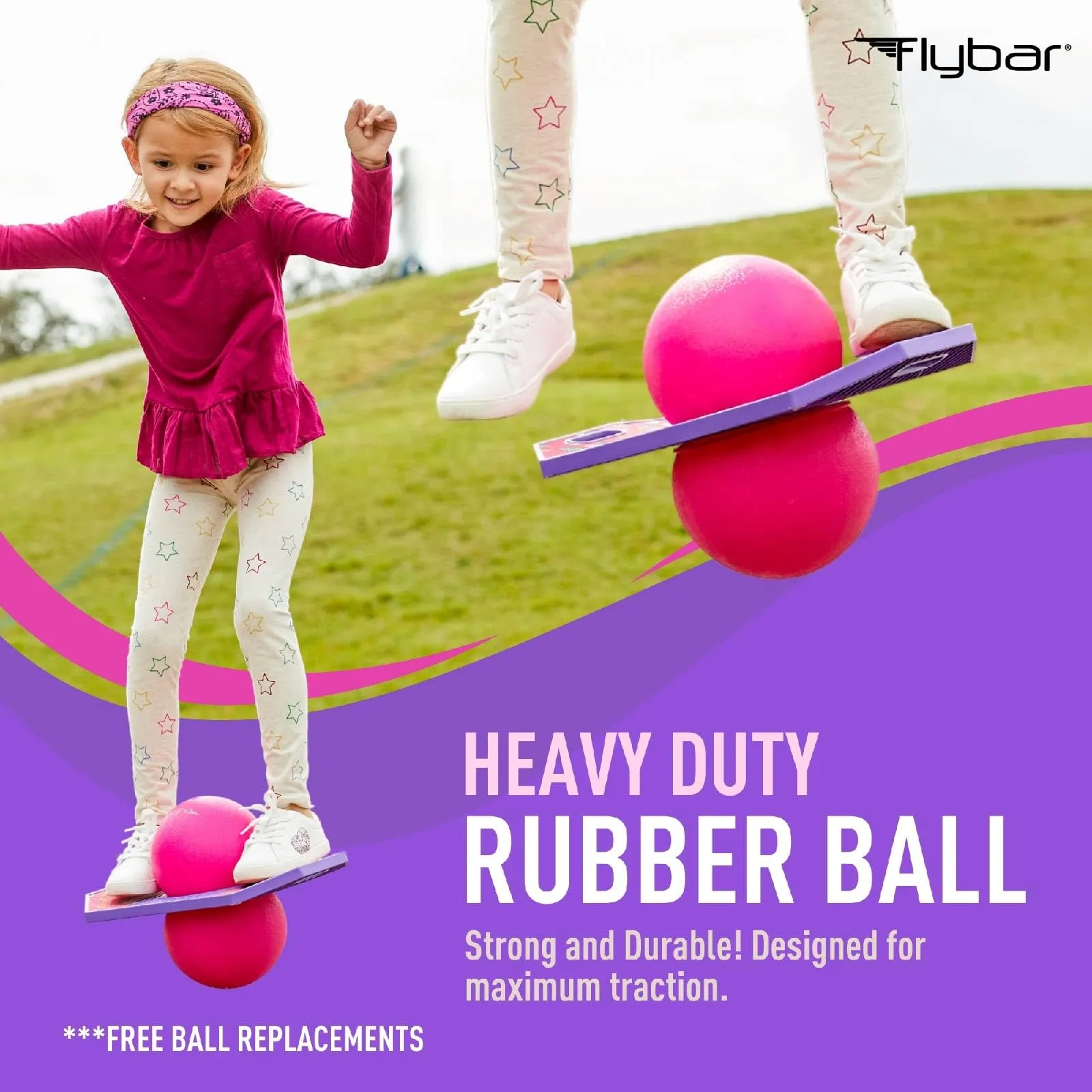 flybar-pogo-trick-ball-for-kids-trick-bounce-board-for-boys-and-girls-ages-6-up-to-160-lbs-includes-pump-easy-to-carry-handle-durable-plastic-deck-indoor-outdoor-toy-pogo-jumper