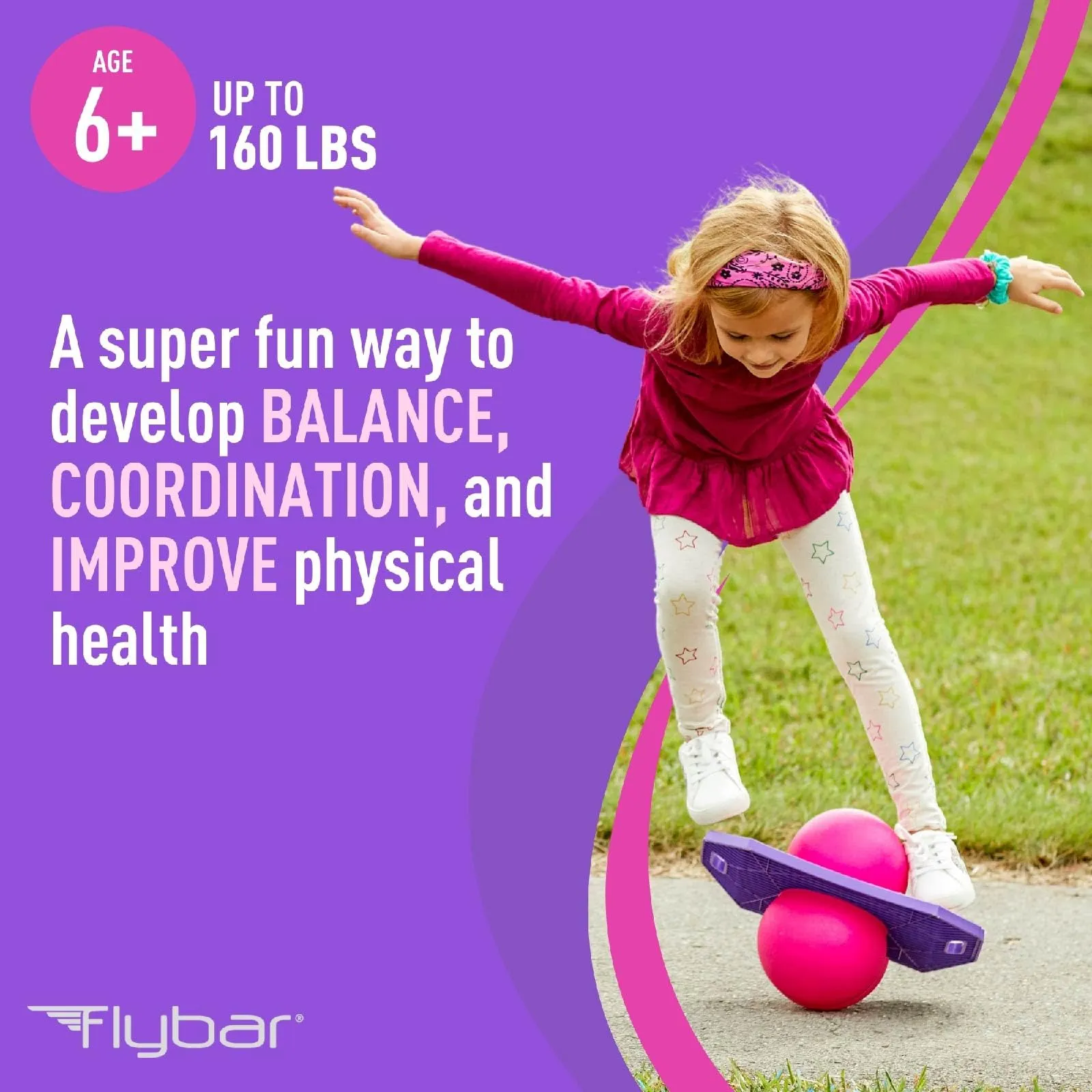 flybar-pogo-trick-ball-for-kids-trick-bounce-board-for-boys-and-girls-ages-6-up-to-160-lbs-includes-pump-easy-to-carry-handle-durable-plastic-deck-indoor-outdoor-toy-pogo-jumper