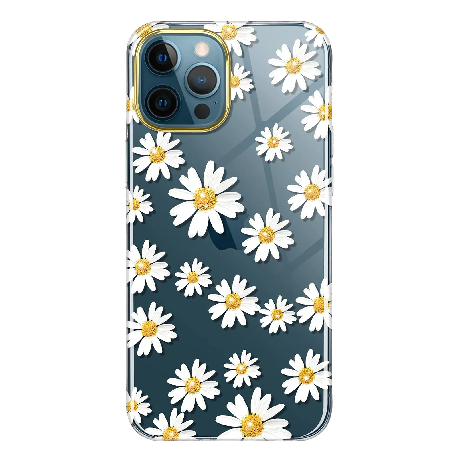 jiaxiufen-clear-case-compatible-with-iphone-12-iphone-12-pro-case-with-flowers-for-girls-women-shockproof-glitter-floral-pattern-hard-back-cover-phone-case-for-iphone-12-12-pro-6-1-daisy-white