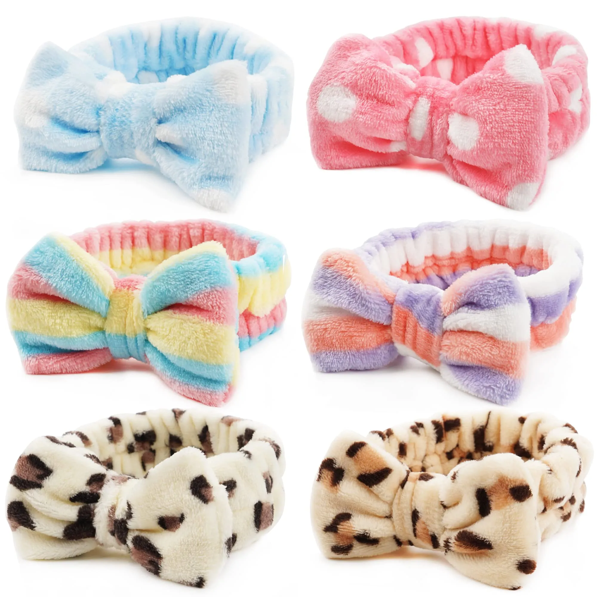 ayesha-spa-headband-for-washing-face-coral-fleece-makeup-skincare-headbands-for-women-girls-elastic-facial-soft-hair-band-for-face-wash-skincare-makeup-6pcs
