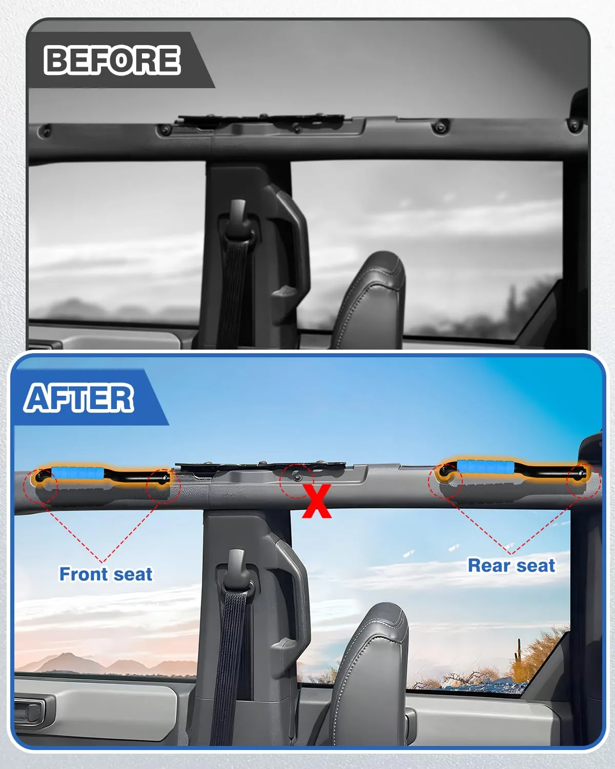 sunsdrew-grab-handles-for-2021-2024-ford-bronco-2-4-door-only-fit-front-seat-roll-bar-handgrip-handle-upgraded-non-slip-aluminum-grip-handles-bronco-interior-accessories-not-fit-rear-seat