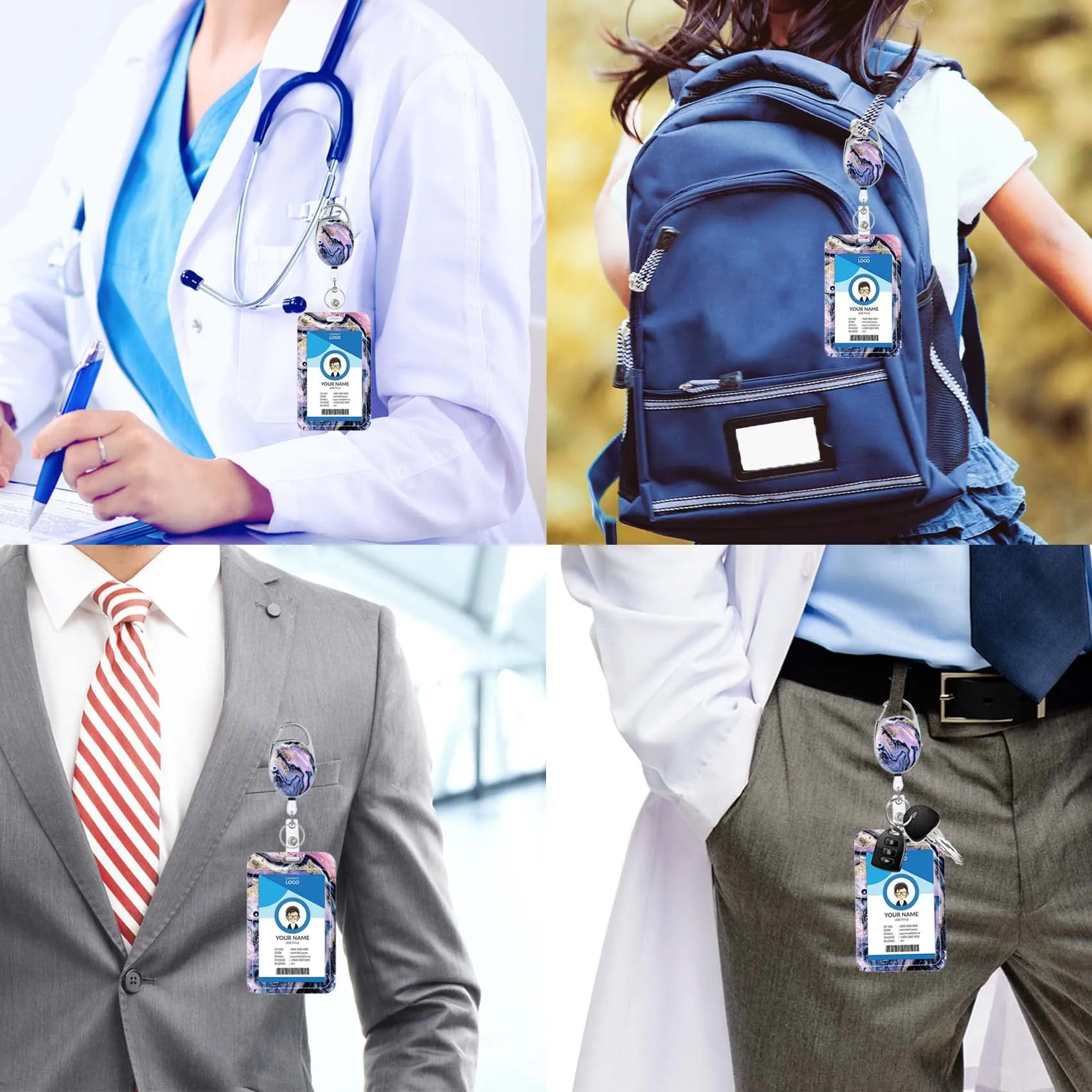 badge-holder-with-retractable-reel-cute-badge-reel-with-belt-clip-carabiner-and-key-ring-vertical-id-name-card-protector-cover-case-for-office-worker-nurse-teacher-student-purple-marble