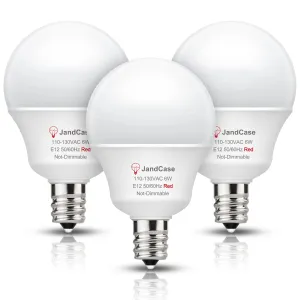 JandCase E12 Red Light Bulbs