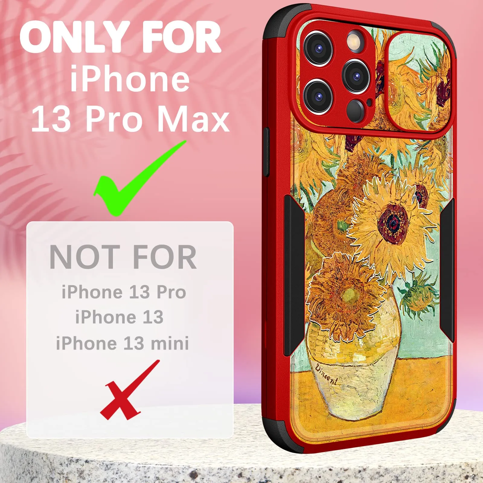 plakill-for-iphone-13-pro-max-phone-case-with-camera-cover-for-women-girls-men-heavy-duty-protective-shockproof-cute-sunflower-cases-for-iphone-13-pro-max-with-slide-camera-protect