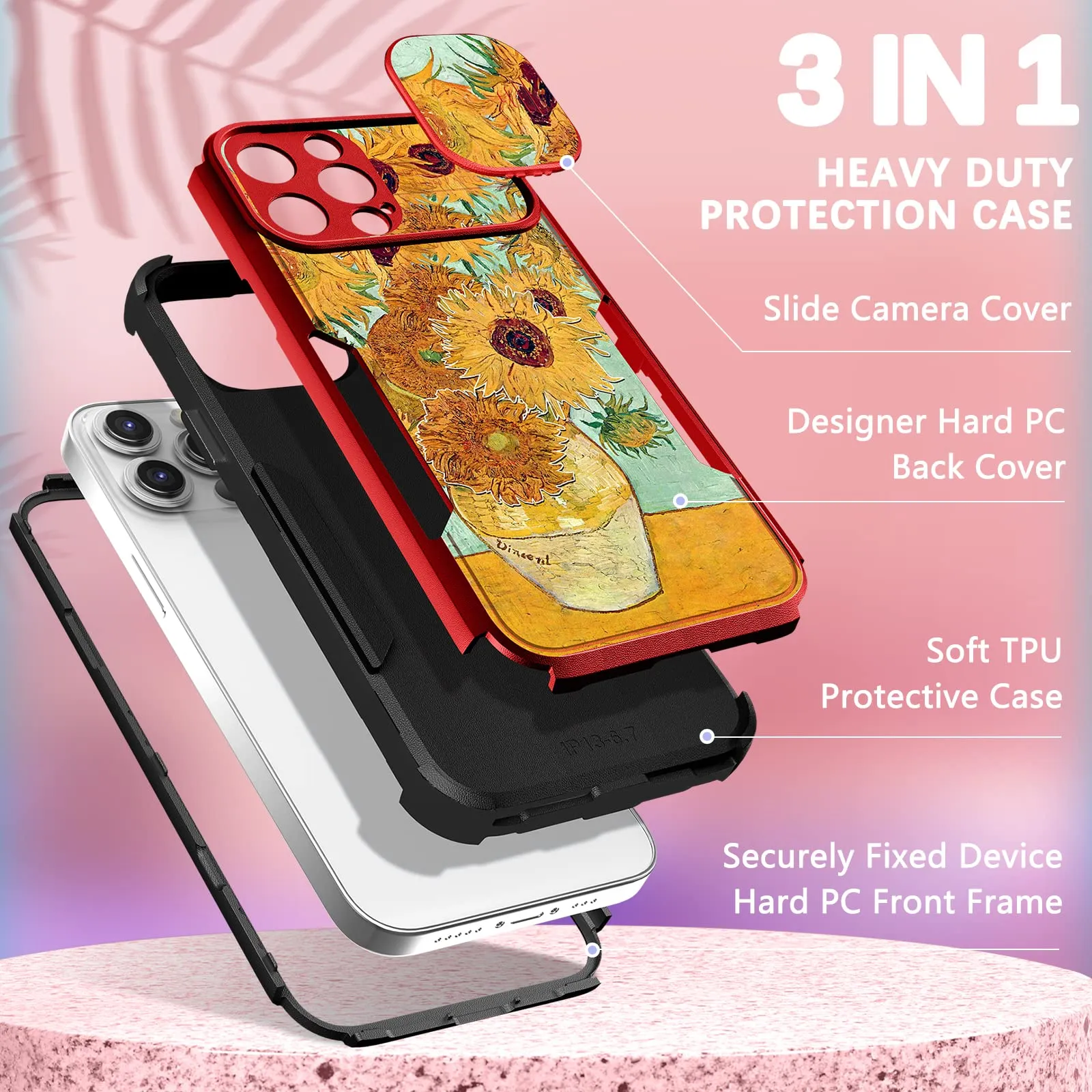 plakill-for-iphone-13-pro-max-phone-case-with-camera-cover-for-women-girls-men-heavy-duty-protective-shockproof-cute-sunflower-cases-for-iphone-13-pro-max-with-slide-camera-protect