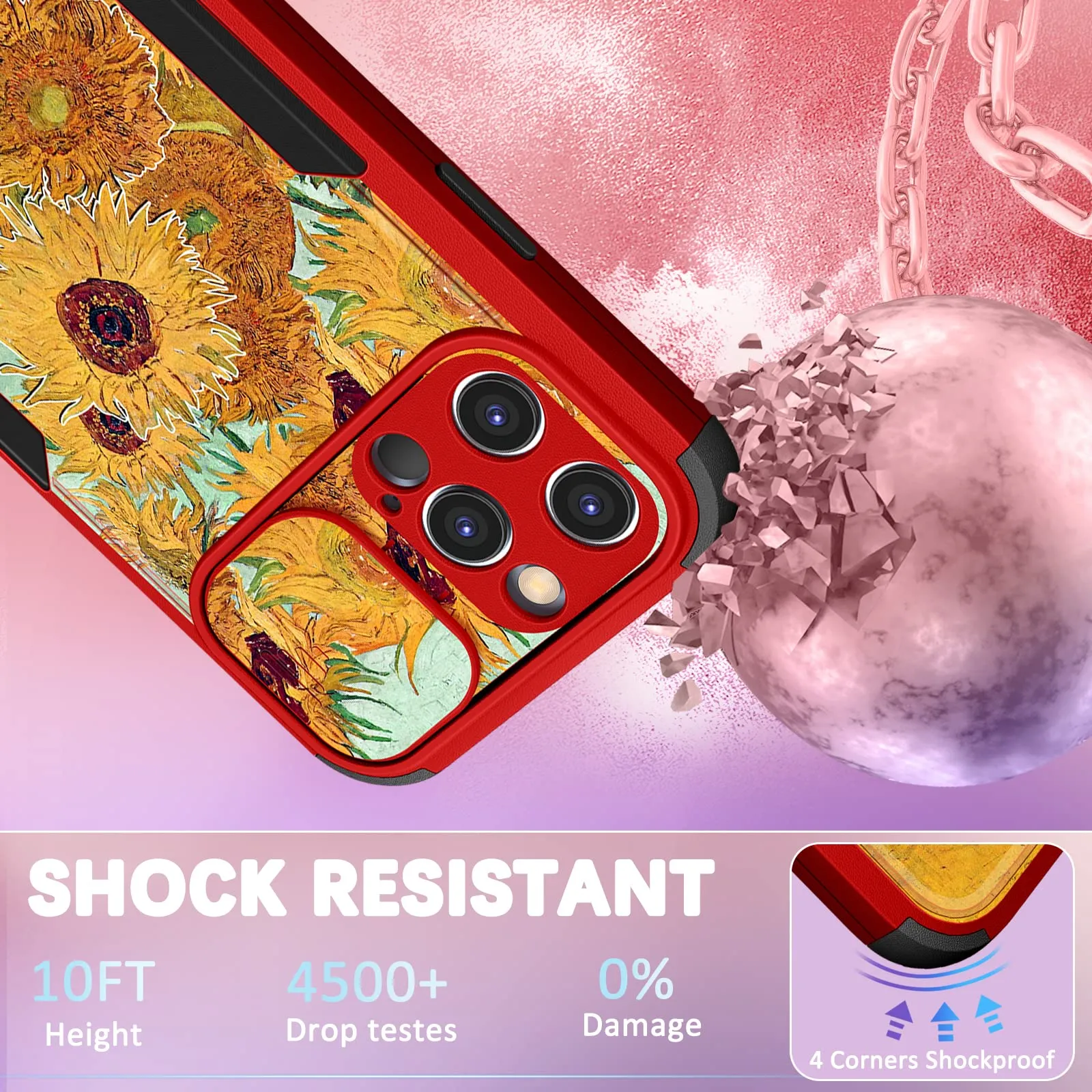 plakill-for-iphone-13-pro-max-phone-case-with-camera-cover-for-women-girls-men-heavy-duty-protective-shockproof-cute-sunflower-cases-for-iphone-13-pro-max-with-slide-camera-protect