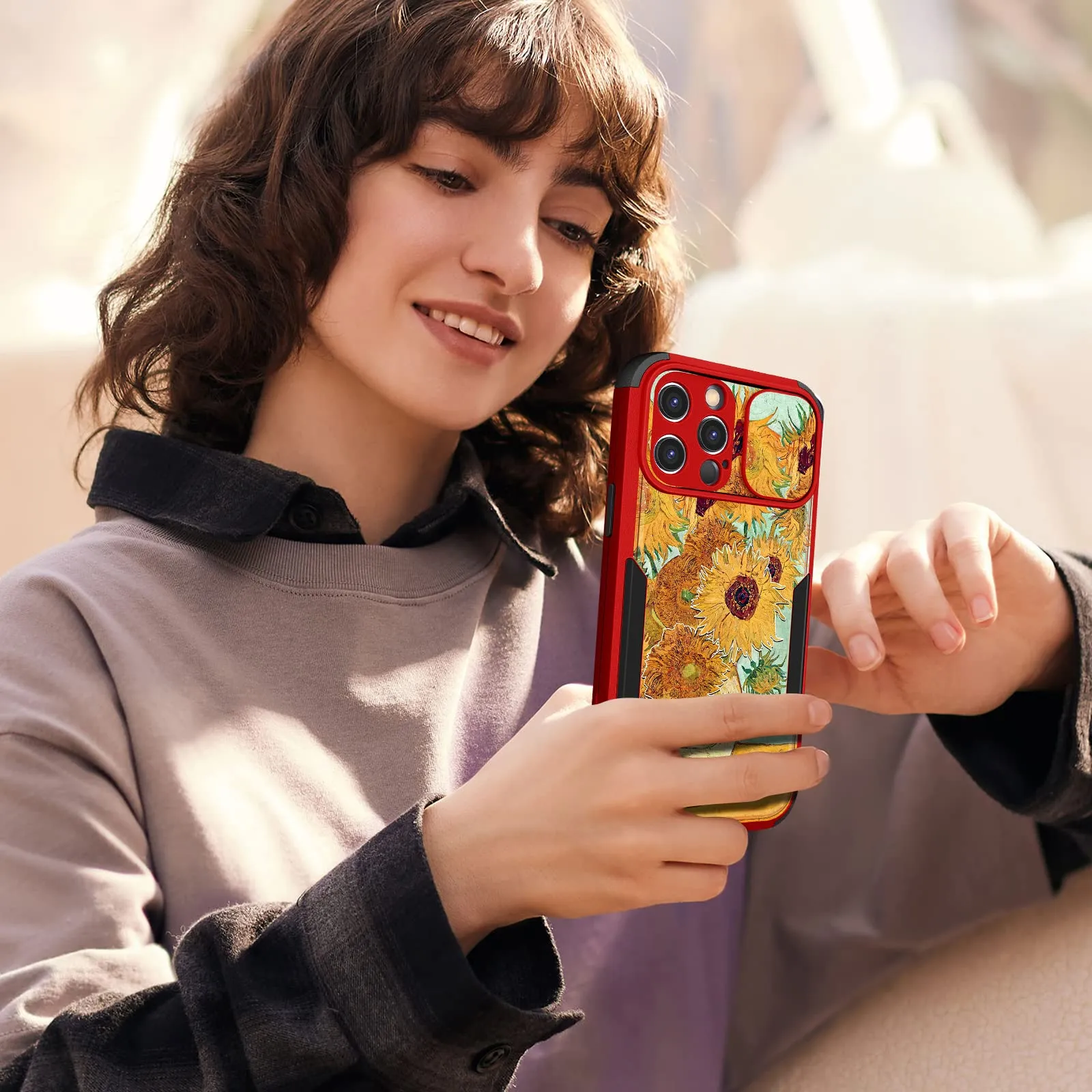 plakill-for-iphone-13-pro-max-phone-case-with-camera-cover-for-women-girls-men-heavy-duty-protective-shockproof-cute-sunflower-cases-for-iphone-13-pro-max-with-slide-camera-protect