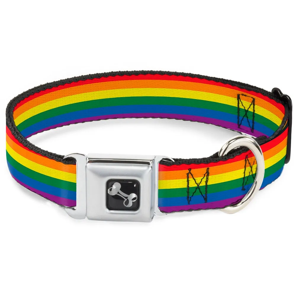 buckle-down-dog-collar-seatbelt-buckle-flag-pride-rainbow-15-to-26-inches-1-0-inch-wide-l-fits-15-26-1-0-wide-multicolor-dc-w30693-l